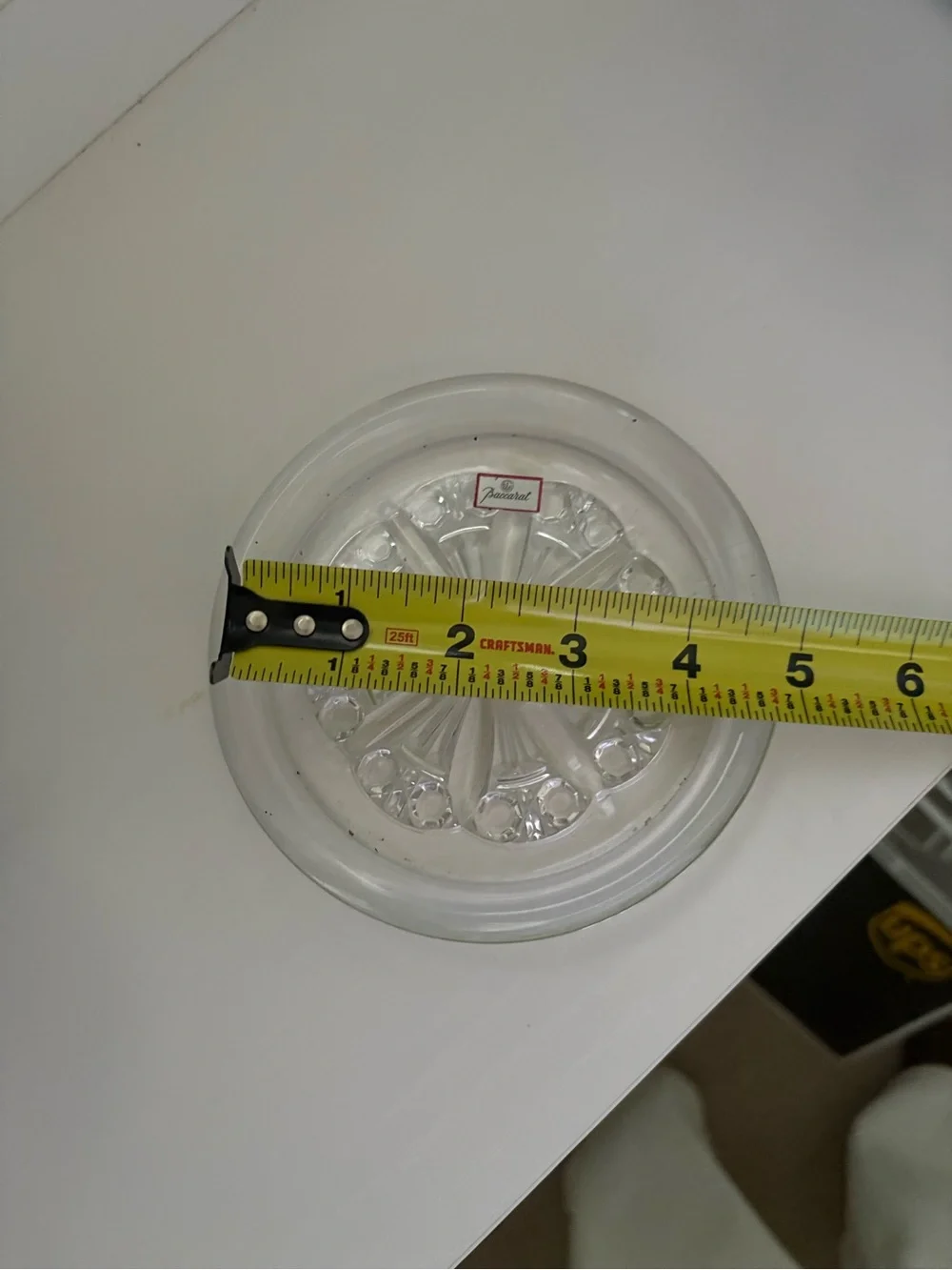 Baccarat Clear Crystal Wine Coaster with Starburst Cut